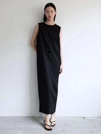 ONE Summer Wool Sleeveless Dress [BLACK]
