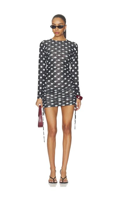 One Teaspoon One Teaspoon Polka Darling Sheer Mesh Ruched Mini Dress
