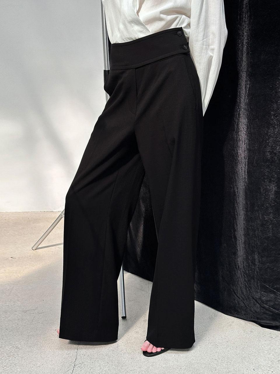 ONE Wide Waist Slacks_BLACK