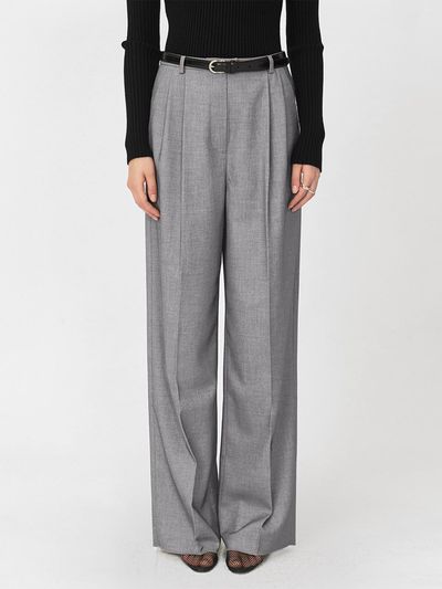 ONE Wool Signature Slacks_GRAY