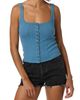 O'Neill O'Neill Maylee Pointelle Button-Up Tank - 1