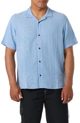 O'Neill O'Neill Pipeline Rodeo Monstera Embroidered Gauze Camp Shirt