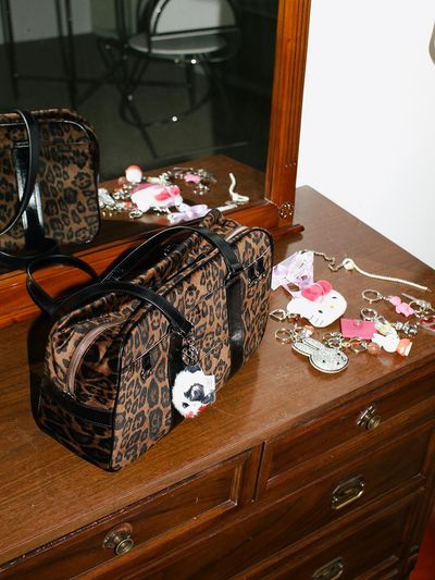oneninenineone LEATHER COMBIE SCHOOL BAG_LEOPARD