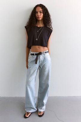 OneTeaspoon OneTeaspoon Jackson Wide-Leg Metallic Jeans