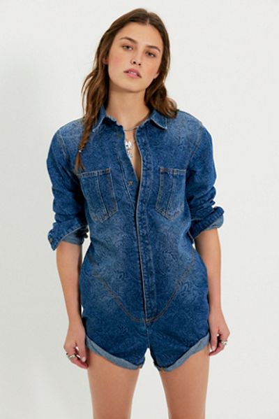 OneTeaspoon OneTeaspoon Prophecy Printed Denim Romper
