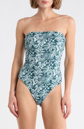 Onia Onia Bardot Strapless One-Piece Swimsuit