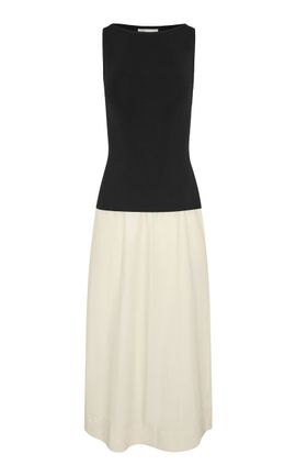 Onia Onia Boatneck Mixed Media Midi Dress