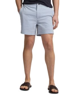 Onia Onia Calder Buckle 5 Seersucker Swim Trunks