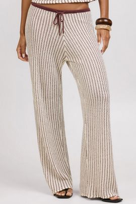 Onia Onia Crochet Knit Drawstring Pant in Egret/Cacao, Women's at Urban Outfitters