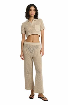 Onia Onia Knit Crochet Cropped Short Sleeve Polo