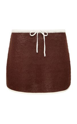 Onia Onia Linen Knit Mini Drawstring Skirt