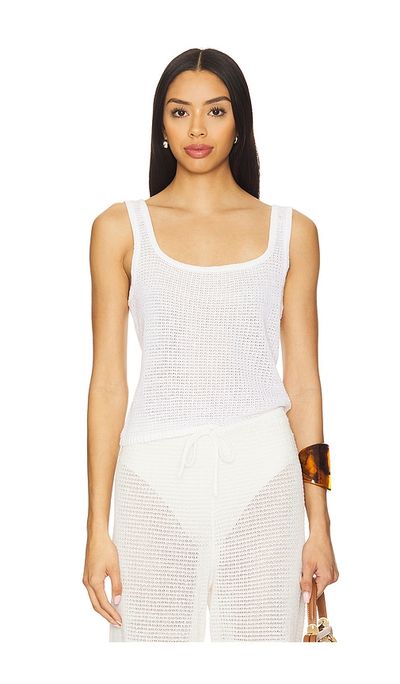 onia onia Linen Knit Square Neck Tank