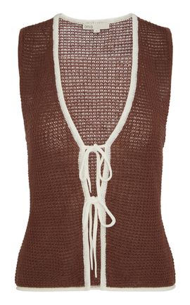 Onia Onia Linen Knit Tie Front Top
