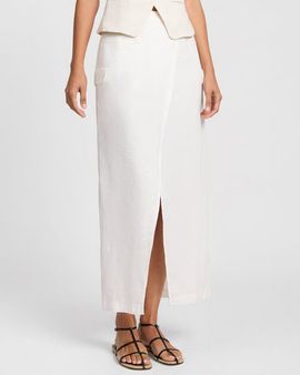 Onia Onia Linen Utility Wrap Maxi Skirt