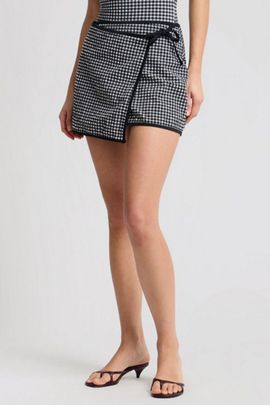 Onia Onia Mini Wrap Skirt in Black/White, Women's at Urban Outfitters