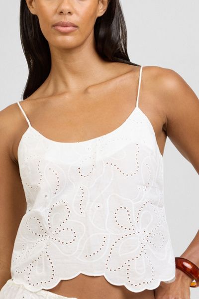 Onia Onia Scallop Cami in White, Women's at Urban Outfitters