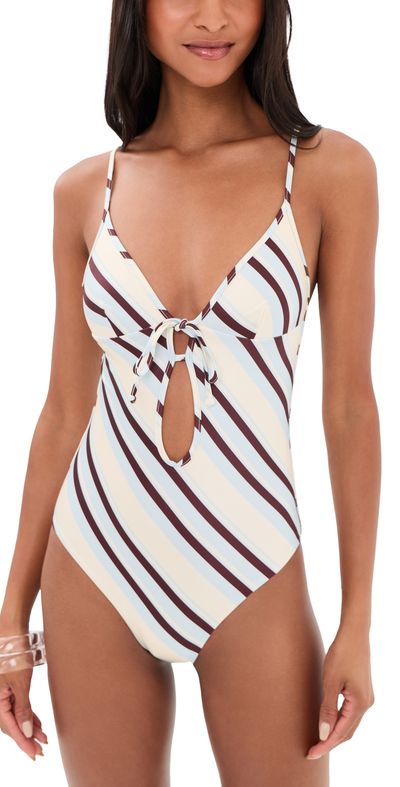 Onia Onia Soleil One-Piece Swim Suit Baby Blue Multi