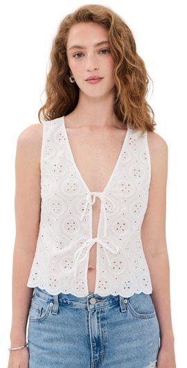 Onia Onia Tie Front Tank Top White