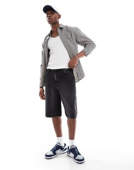 ONLY & SONS ONLY & SONS baggy fit longline shorts in washed black