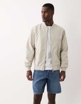 ONLY & SONS ONLY & SONS bomber jacket in cream-White