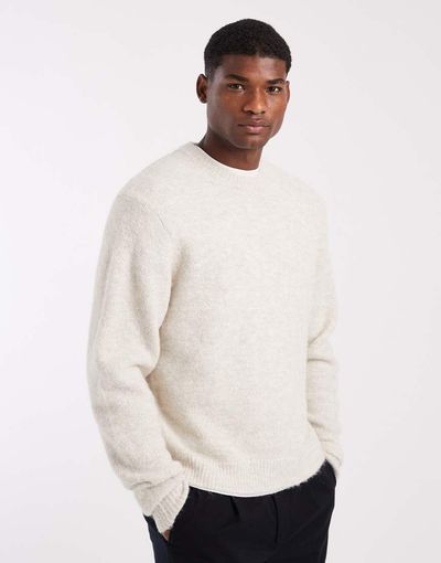 ONLY & SONS ONLY & SONS boxy fit crew neck knit in beige-Neutral