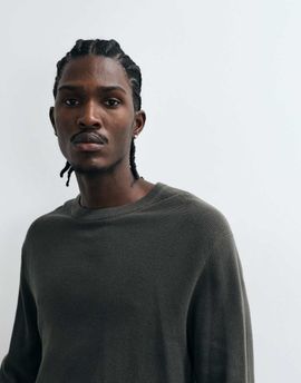 ONLY & SONS ONLY & SONS crew neck waffle knit sweater in deep gray