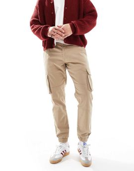 ONLY & SONS Only & Sons cuffed cargo pants in slim fit stone-Neutral