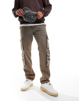 ONLY & SONS ONLY & SONS Edge straight cargo pants in stone wash-Blue