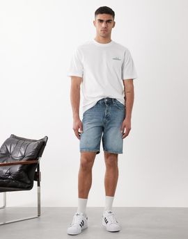 ONLY & SONS ONLY & SONS Edge straight fit shorts in mid wash blue