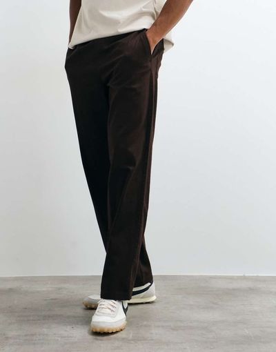 ONLY & SONS ONLY & SONS Fade loose fit cotton pants in chocolate-Brown