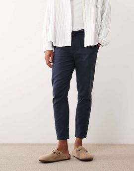 ONLY & SONS ONLY & SONS linen mix cropped pants in blue melange