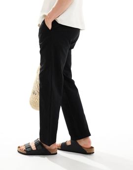 ONLY & SONS ONLY & SONS linen mix loose fit pants in black