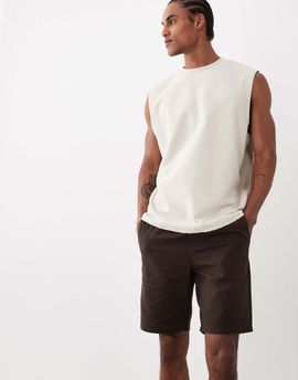 ONLY & SONS ONLY & SONS linen mix tie waist shorts in brown