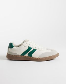 ONLY & SONS ONLY & SONS low sneakers with rubber sole in cream and green