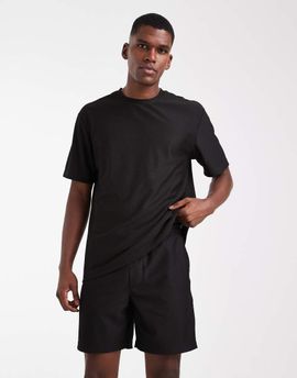 ONLY & SONS ONLY & SONS plisse pull on short in black - part of a set