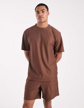 ONLY & SONS ONLY & SONS plisse pull on shorts in brown - part of a set