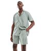 ONLY & SONS ONLY & SONS plisse shorts in sage green - part of a set - 1
