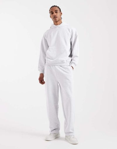 ONLY & SONS ONLY & SONS premium 400gsm heavyweight loose fit sweatpants in light gray - part of a set