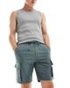 ONLY & SONS ONLY & SONS pull on linen mix cargo shorts in teal-Green - 1