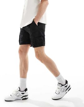 ONLY & SONS ONLY & SONS pull on technical cargo shorts in black
