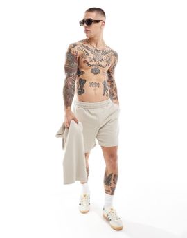 ONLY & SONS ONLY & SONS pull on textured shorts in beige - part of a set-Neutral