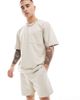 ONLY & SONS ONLY & SONS pull on textured shorts in beige - part of a set-Neutral - 2