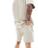 ONLY & SONS ONLY & SONS pull on textured shorts in beige - part of a set-Neutral - 4