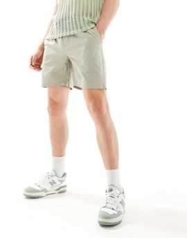 ONLY & SONS ONLY & SONS pull on twill shorts in sage-Green