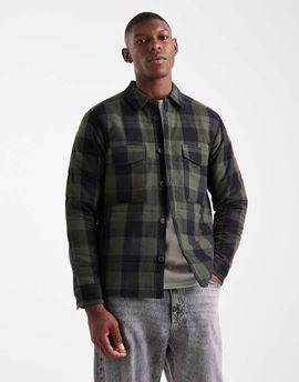 ONLY & SONS ONLY & SONS quilted jacket in green & black plaid