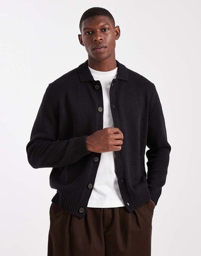 ONLY & SONS ONLY & SONS regular cardigan in black