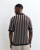 ONLY & SONS ONLY & SONS relaxed fit crochet knit polo in brown stripe-White - 3
