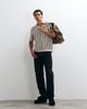 ONLY & SONS ONLY & SONS relaxed fit crochet knit polo shirt in cream stripes-White - 4