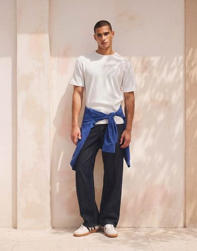 ONLY & SONS ONLY & SONS relaxed fit waffle knit t-shirt in white