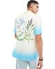 ONLY & SONS ONLY & SONS revere collar shirt with floral print in blue ombre - 2